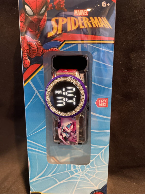 Spiderman & Amazing Friends Rhinestone  Bezel Girls LED Watch
