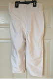 Football Game Pants White Adult Adams YLP-08 Slotted Padless Small