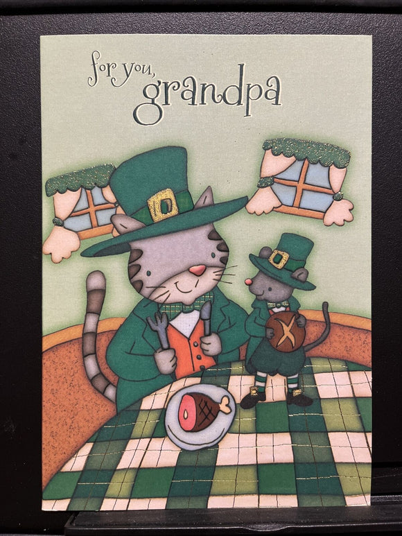 Grandpa on St. Patrick's Day Greeting Card w/Envelope