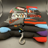 Marvel Superhero Novelty Mens 6 Pairs of Socks Sz 6-12