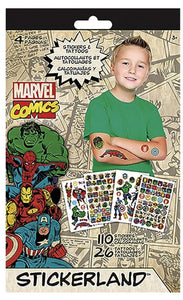 Marvel Comics Stickers & Tattoos, (110 Stickers & 26 Tattoos), Ages 3+