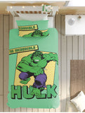 M&S Marvel Hulk Cotton Blend Kids Single Duvet & Pillow Case Bedding Set