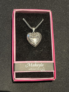 Heart Picture Locket With Love Necklace 16-18" Chain Makayla