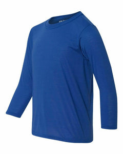 Gildan - Performance Youth Long Sleeve T-Shirt Authentic - Royal Blue Sz M NEW