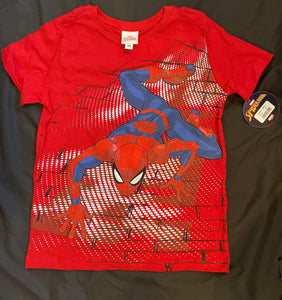 Marvel Spiderman Wall Climbing Graphic Red Kids Tshirt Size 10