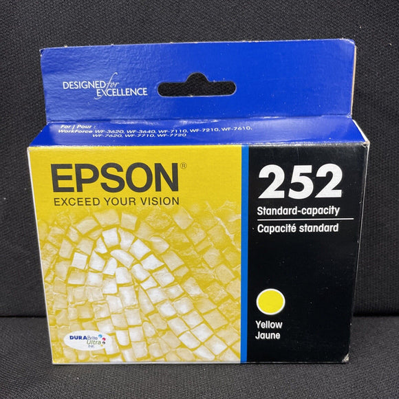 Epson 252 Yellow T252420 Ink Cartridge Genuine EXP 05/2024