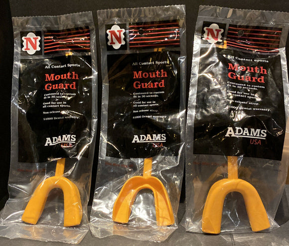Adams Adult Mouth Guard - Good for all Sports - Lot of 3 - Gold Free Shipping