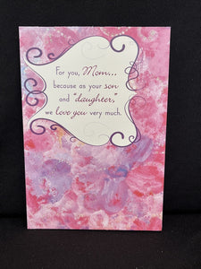 Mother's Day from Son and "Daughter" Greeting Card w/Envelope