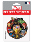 San Diego Padres Marvel Avengers Perfect Cut Decal 4"x4'