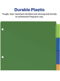 Avery 5-Tab Plastic Binder Dividers, Insertable Translucent Multicolor Big Tabs