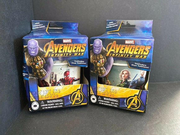 2 Marvel Avengers Infinity War Egg Coloring Cups Easter Includes Color Tablets