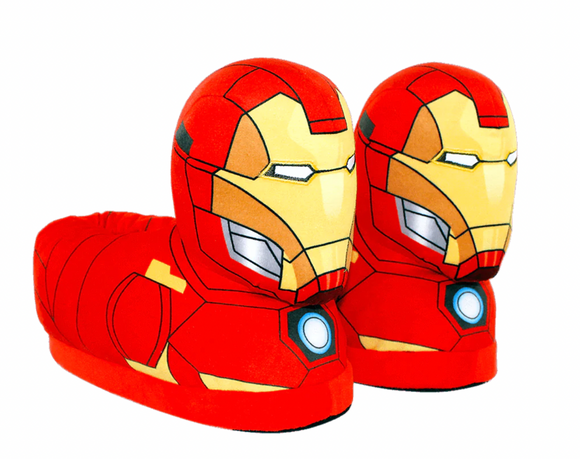 Happy Feet Marvel Iron Man Soft Plush Slippers (Size: XS - Child 7.5-12)