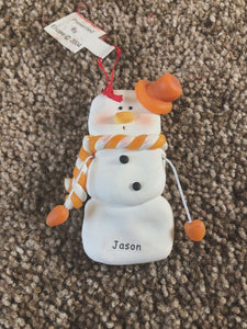 Jason Personalized Snowman Ornament Encore 2004 NEW