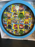 Marvel Avengers Kawaii Wall Clock Blue Frame 9.5”