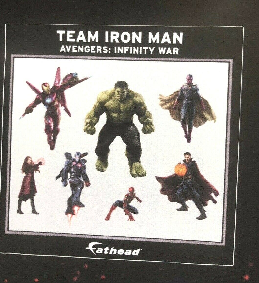 Original FATHEAD Avengers Infinity War Team Iron Man Decal Sticker 96 ...