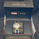 Invicta Women's 28832 Marvel Quartz 3 Hand Blue, Red, Gold Dial Watch