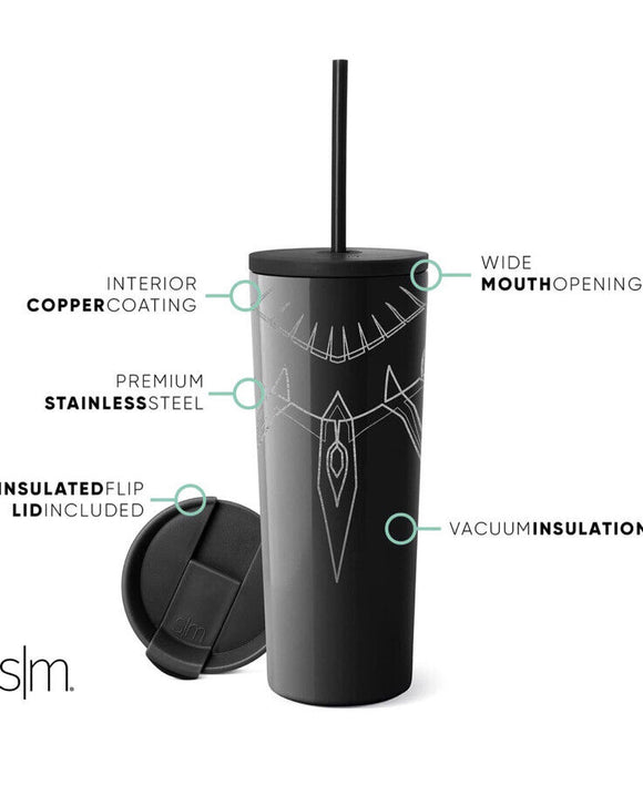 Simple Modern Insulated Black Panther 24oz  Tumbler W/Flip Lid and Straw Lid