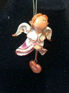 Pink Zoe Prayer Angel Orn by the Encore Group made by Russ Berrie NEW