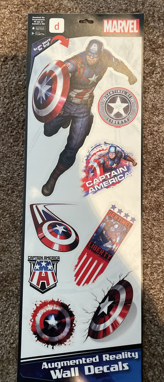 Marvel Captain America Augmented Reality Decals Peel & Stick 8