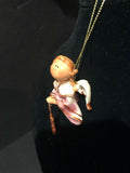 Pink Prayer Angel With Heart Orn by the Encore Group made by Russ Berrie NEW