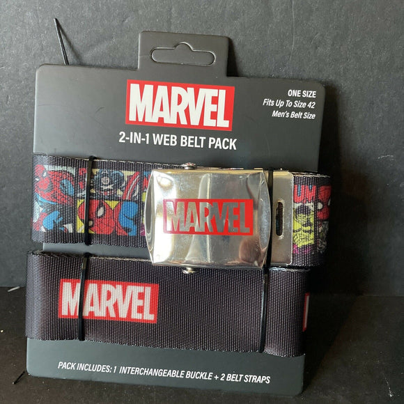 Marvel Captain America Plus Classic Sheild Logo Belts 2 in 1 Web Belt Pack