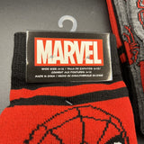 Hyp Marvel Spiderman Men's Crew Socks 2 Pair Pack Shoe Size 6-12