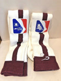 2 Pairs Hole-in-None White/Maroon Over the Calf Baseball Socks Sz 9-11 NEW