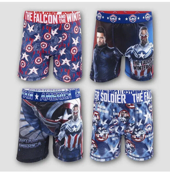 Marvel Boys' The Falcon Winter Soldier 4pk Boxer Briefs Underwear Size 6