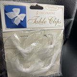 Amscan White Bow Table Clips To Hold Tablecloth In Place 4 pcs