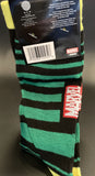 Marvel Loki Helmet Striped Mens Crew Socks Sz 6-12