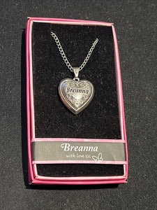 Heart Picture Locket With Love Necklace 16-18" Chain Breanna