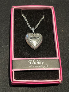 Heart Picture Locket With Love Necklace 16-18" Chain Hailey