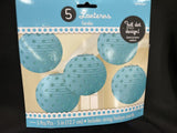 Mini Caribbean Blue Polka Dot Paper Lanterns 5ct