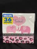 Sweet Safari Girls Twin Napkins Birthday Party Tableware Supplies 36 Count