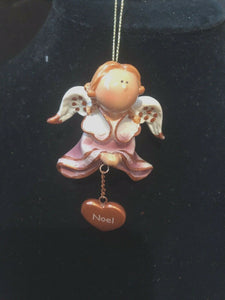 Pink Noel Prayer Angel Orn by the Encore Group made by Russ Berrie NEW