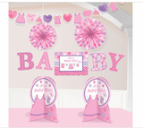 10 Piece It's a Girl Room Decorating Kit Baby Shower Party New