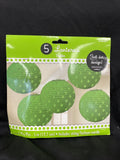 Mini Kiwi Green Polka Dot Paper Lanterns 5ct