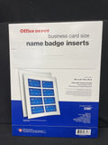 Office Depot ~ Business Card Size Name Badge Inserts ~ 400 Badges ~ Sealed