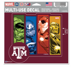Texas A&M Aggies  MARVEL MULTI-USE DECAL 5" x 6"