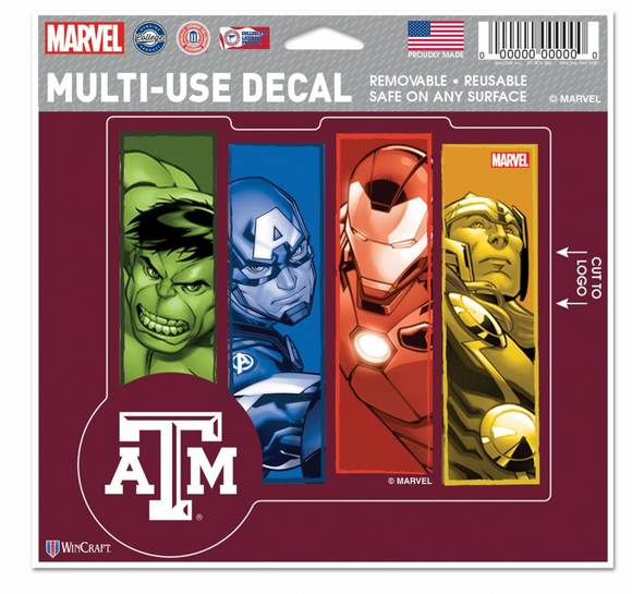 Texas A&M Aggies  MARVEL MULTI-USE DECAL 5