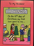 Merry Christmas Husband Greeting Card w/Envelope