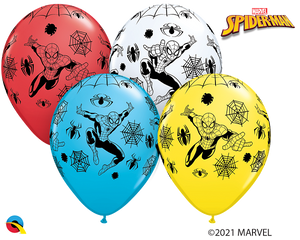 25 x 11" Round Marvel Spider-man Latex balloons