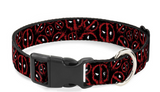 Plastic Clip Collar Marvel Deadpool Splatter Logo Scattered- WDP032 15"-26"