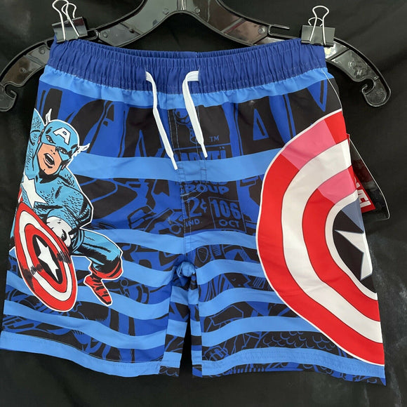 Marvel Captain America Swim Trunks Youth size 5/6 UPF +50