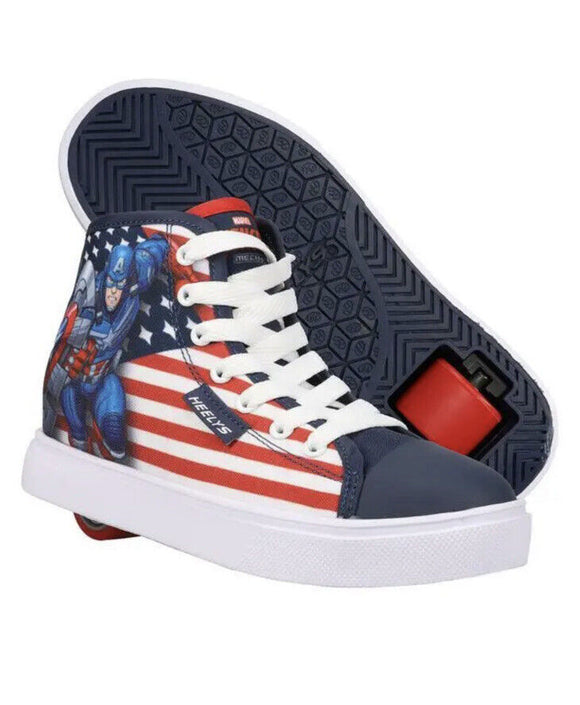 NIB Heelys Hustle Captain America SKATE Men's Shoes Size 9