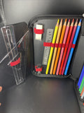 Scooli Avengers Zip Around Pencile Case W/ Color Pencils, Ruler , Easer,Sharpener Marvel