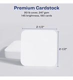 Avery 35703 Clean Edge Printable Square Cards, 2.5" x 2.5" 180 ct  20 Sheets