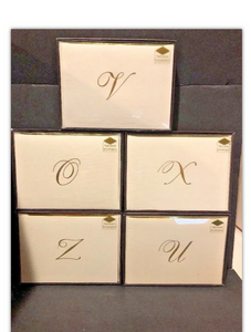 Designer Greetings Monogram Boxed Notecards W/Gold Foil Envelopes 10 Cnt NEW