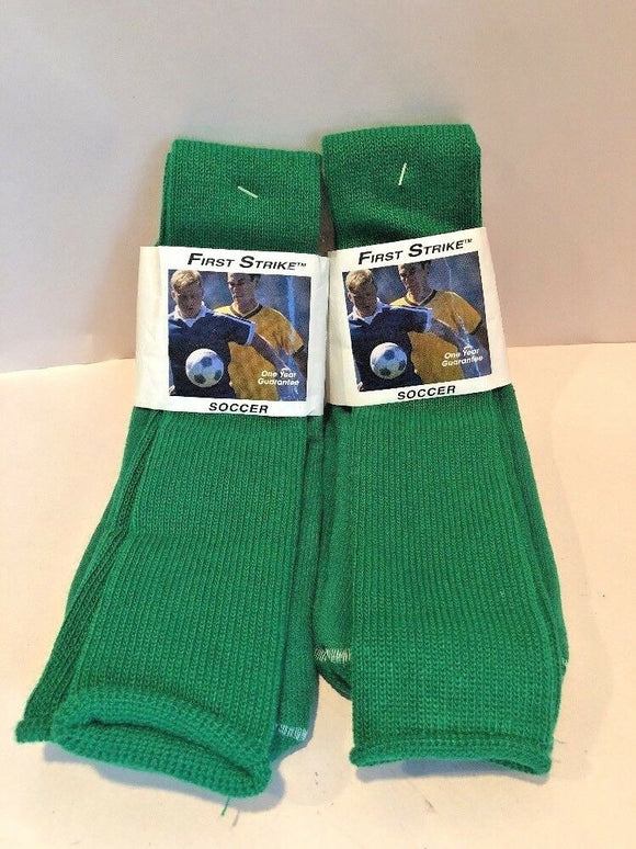 2 Pairs First Strike Soccer Socks Med (9-11) Kelly Green NEW