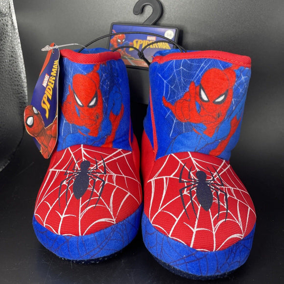 Marvel Spiderman Action Web Pose Toddler Boot Slipper No Slip Bottom Size S 5/6